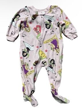 Toddler Girl Disney Princess Fleece Footie Pajamas Size 12-18 Months